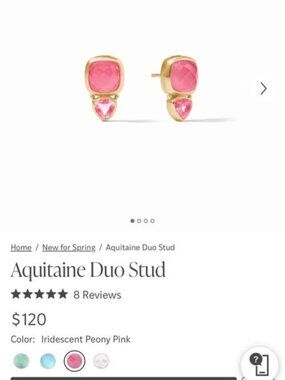Julie Vos Aquitaine Duo Stud Earrings in Peony Pink